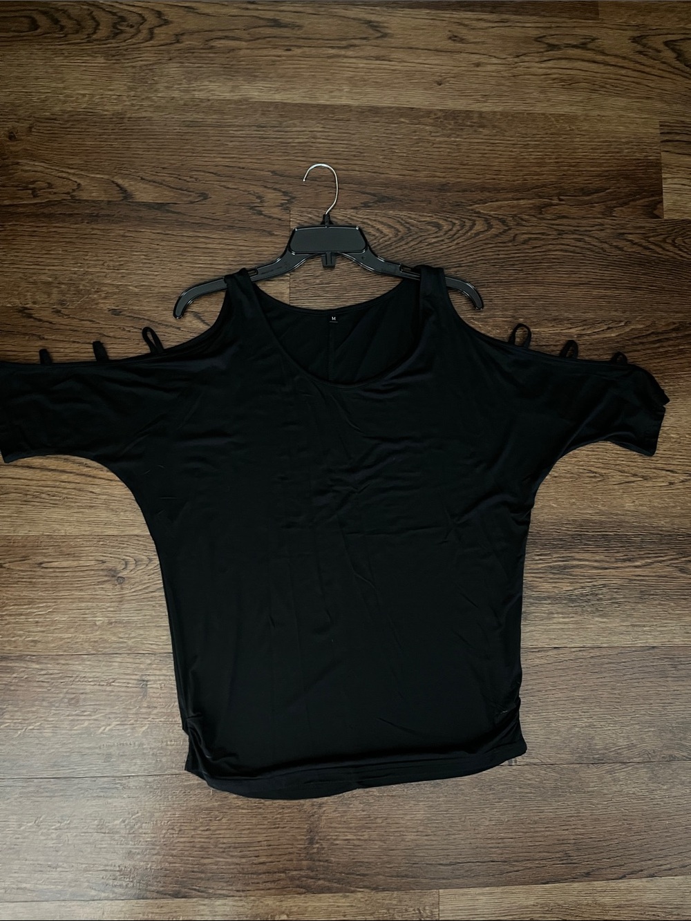 Women's Black Cold-Shoulder Top